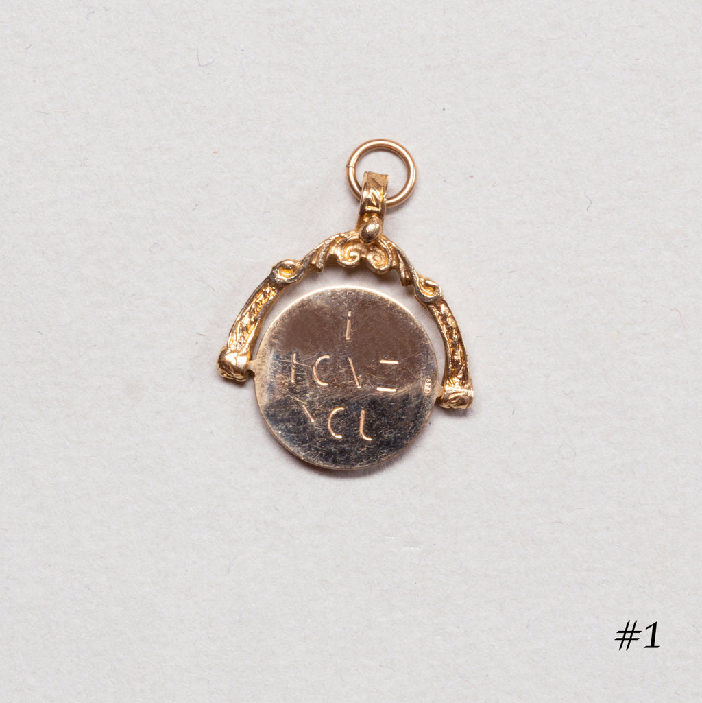 Vintage Spinning I Love You Charm Pendant