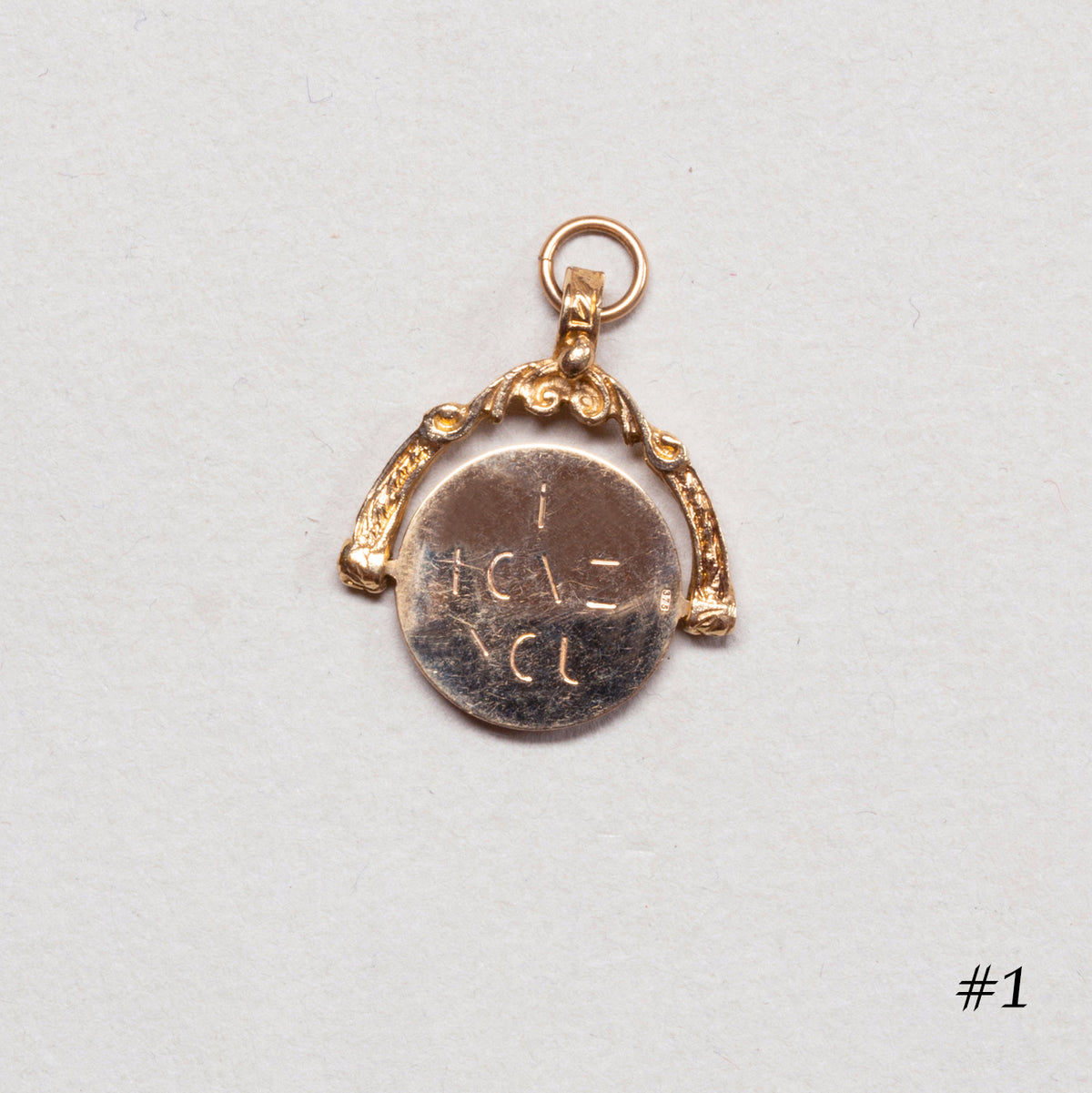 Vintage Spinning I Love You Charm Pendant