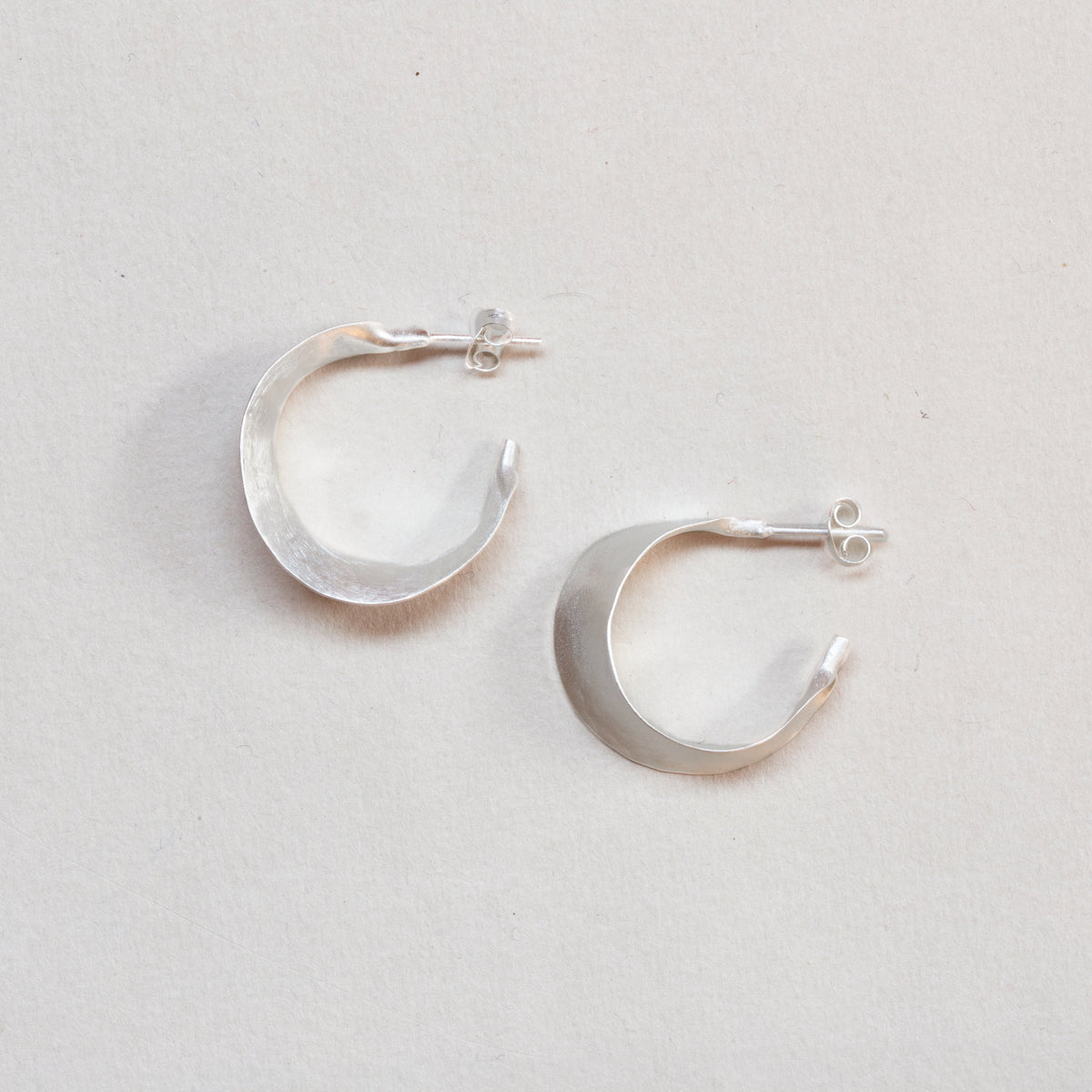 Open Flared Hoop Stud Earrings