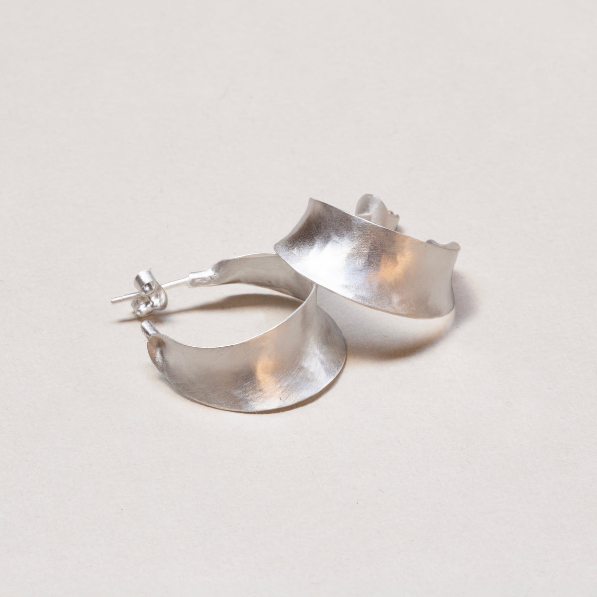 Open Flared Hoop Stud Earrings