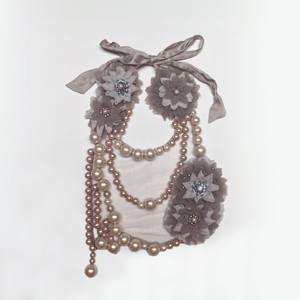 Vintage Emporio Armani Floral Faux Pearl Necklace