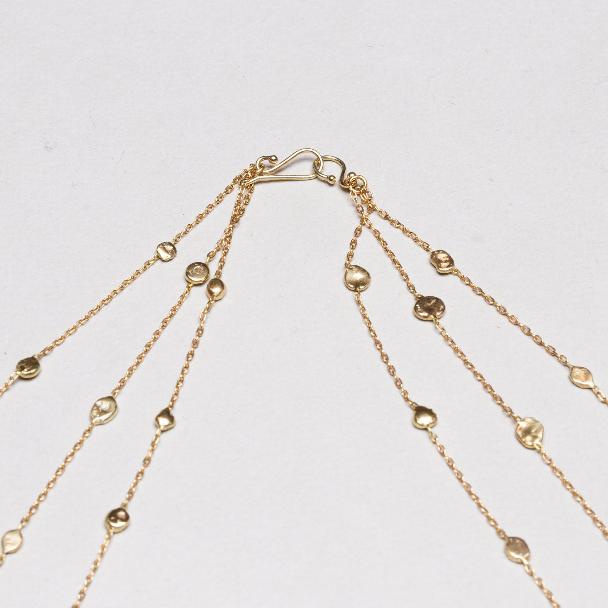 Vintage Triple-Strand Gold Nuggets Necklace