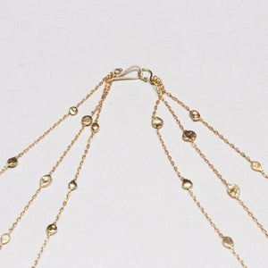 Vintage Triple-Strand Gold Nuggets Necklace