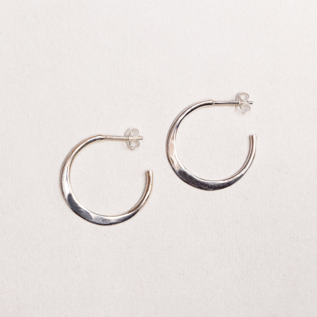 Silver Irregular Open Hoop Earrings