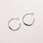 Silver Irregular Open Hoop Earrings