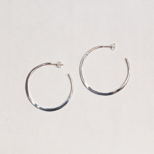 Silver Irregular Open Hoop Earrings