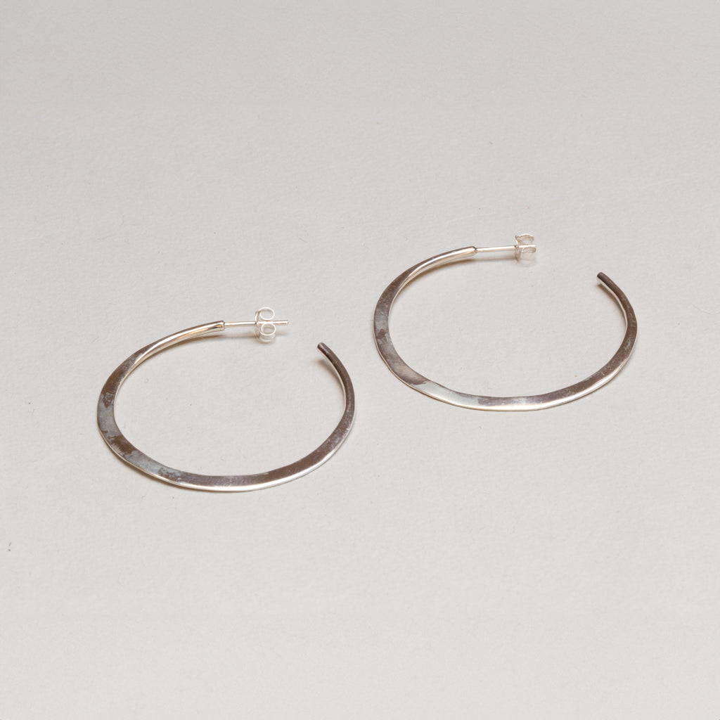 Silver Irregular Open Hoop Earrings