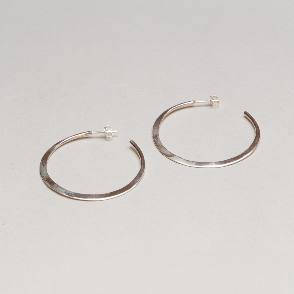 Silver Irregular Open Hoop Earrings