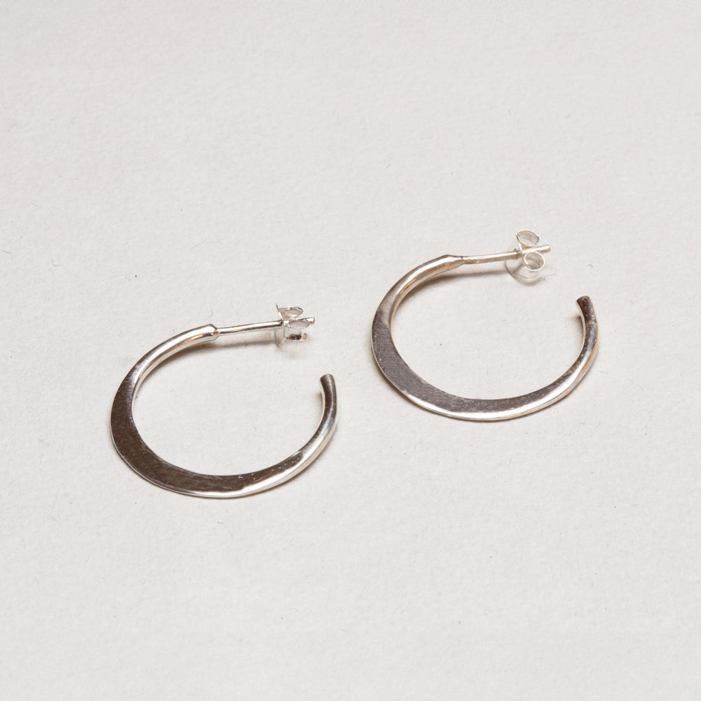 Silver Irregular Open Hoop Earrings