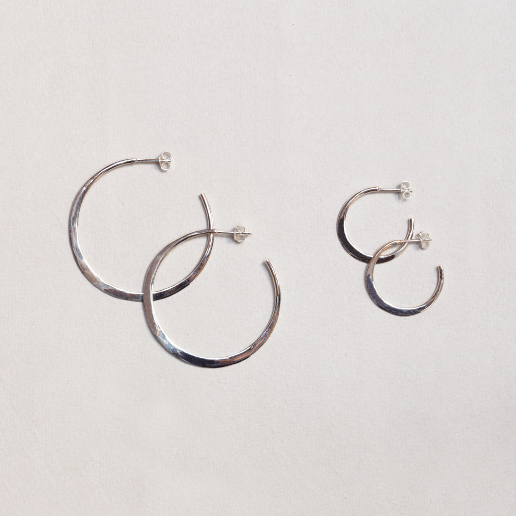Silver Irregular Open Hoop Earrings
