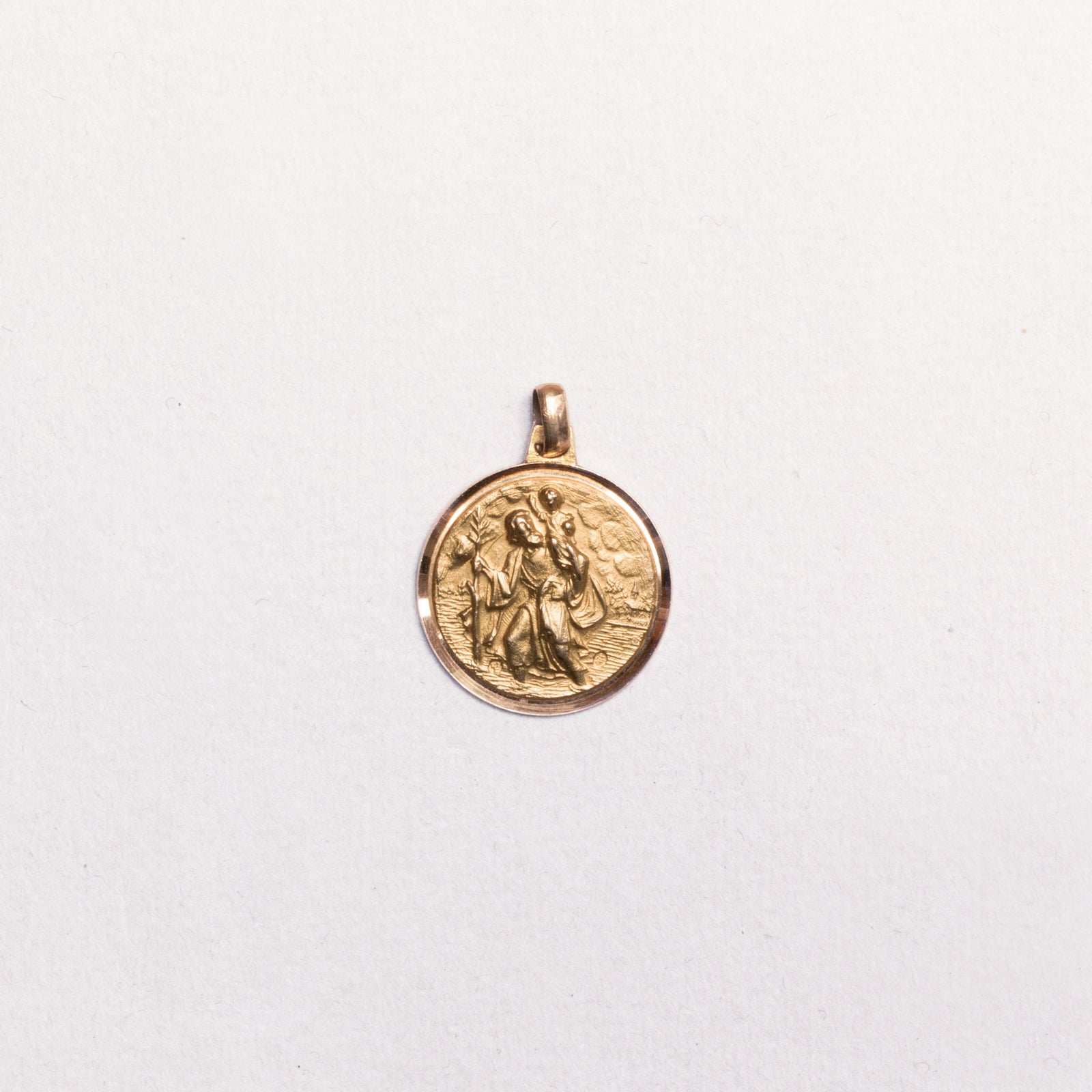 Vintage 9ct Gold St. Christopher Charm Pendant