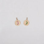 18ct Textured Gold Moon Crescent Pendant Charm