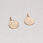 18ct Textured Gold Moon Crescent Pendant Charm