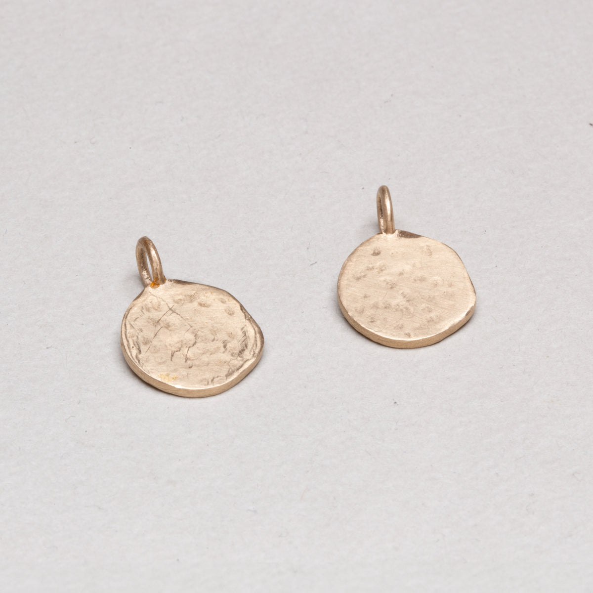 18ct Textured Gold Moon Crescent Pendant Charm