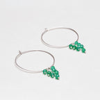 Silver Hoops with Labradorite