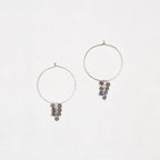 Silver Hoops with Labradorite