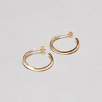 Gold-plated Silver Open Flat Hoop Earrings