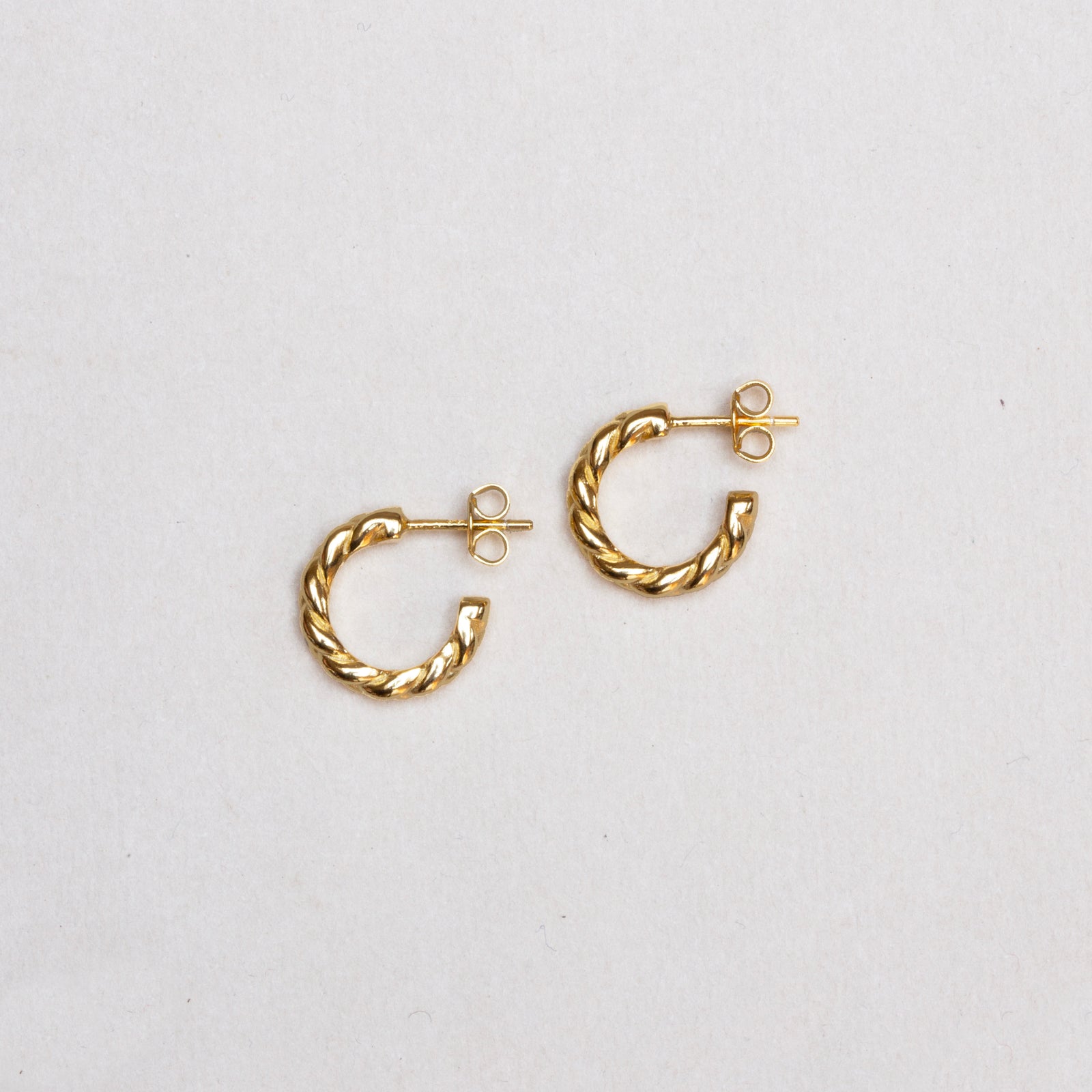 Gold-plated Braided Hoop Earrings