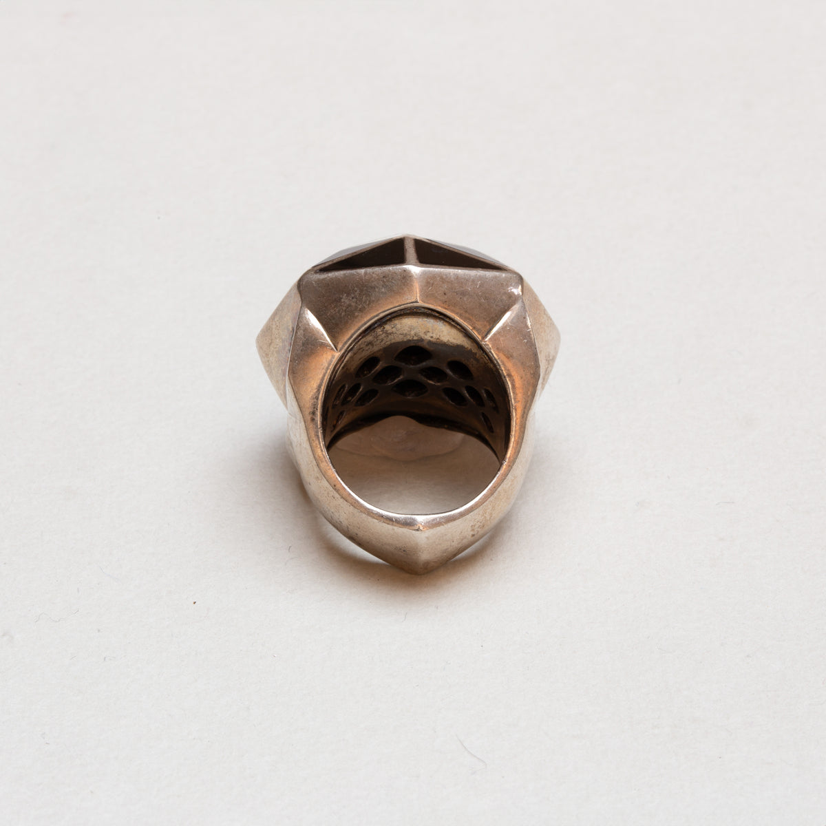 Vintage Sterling Silver Geometric Enamel Ring