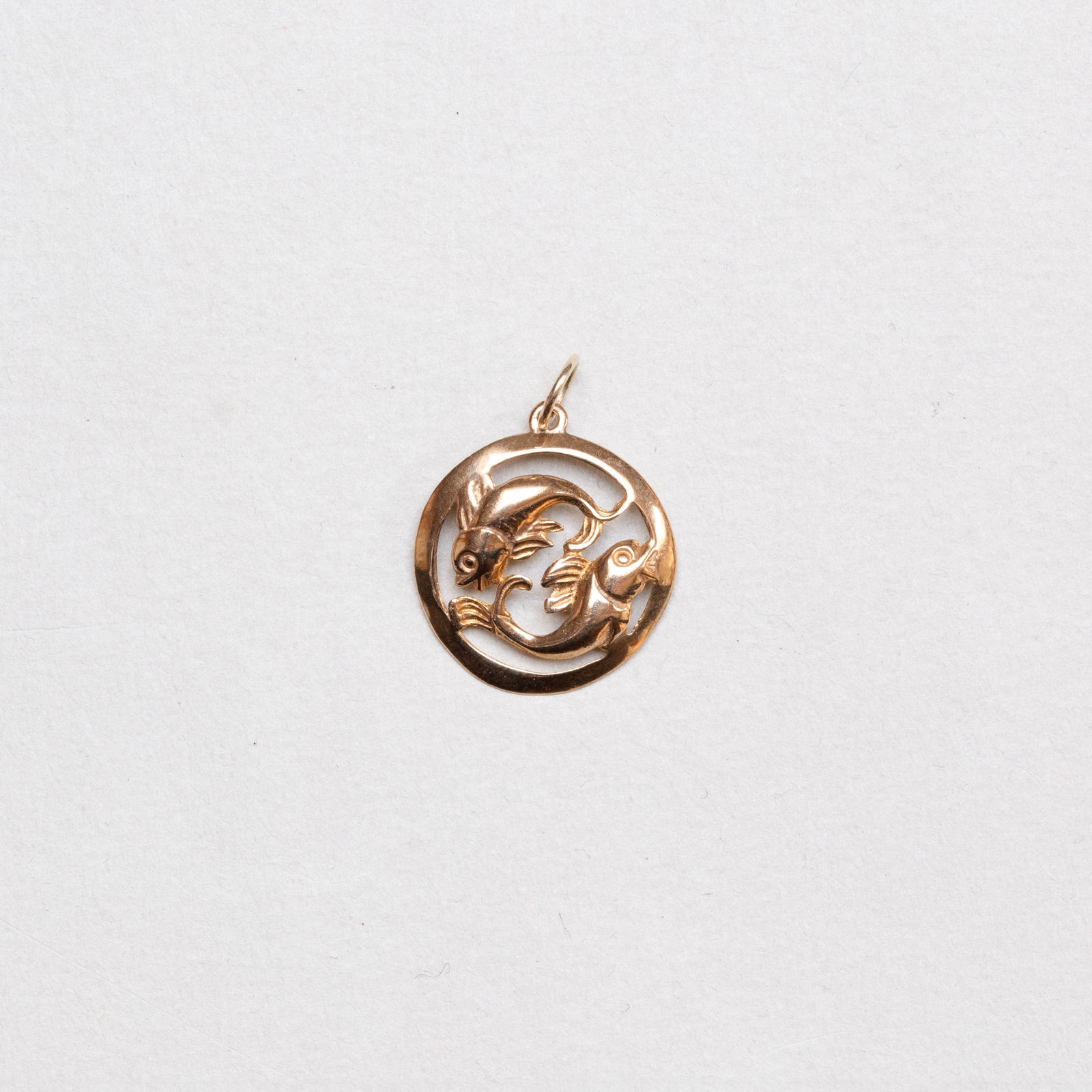 Vintage 9ct Gold Pisces Charm Pendant