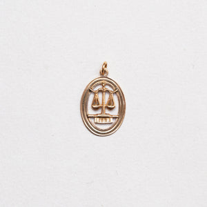 Vintage 9ct Gold Libra Charm Pendant