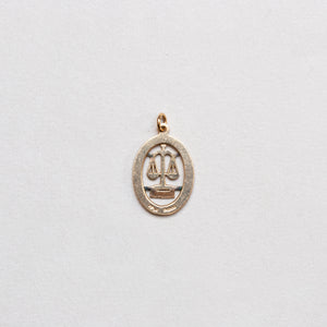 Vintage 9ct Gold Libra Charm Pendant