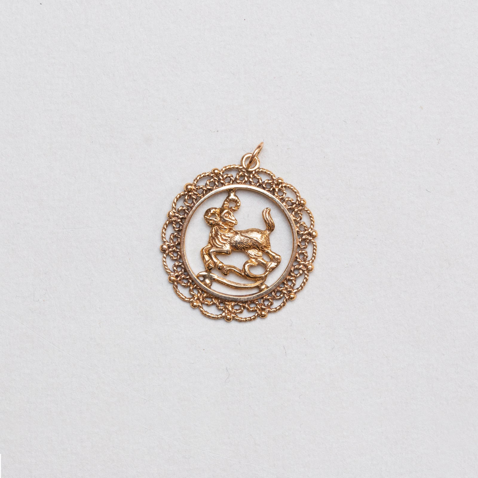 Vintage 9ct Gold Capricorn Pendant Charm