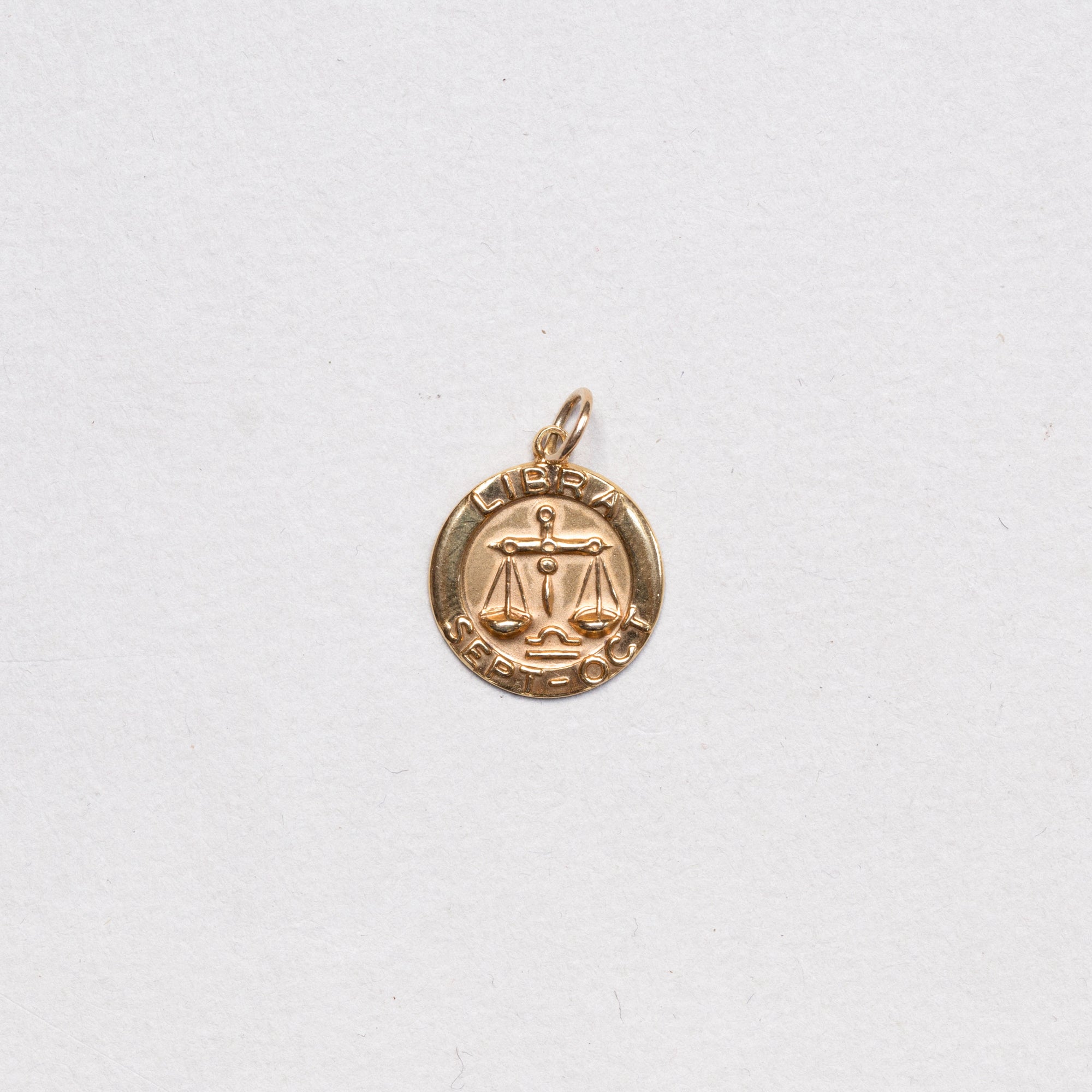 Vintage 9ct Gold Libra Charm Pendant