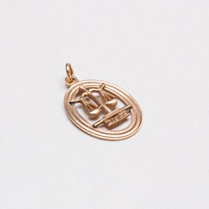 Vintage 9ct Gold Libra Charm Pendant