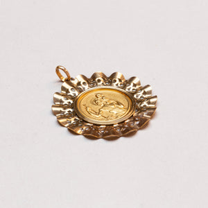 Vintage 9ct Gold Large St. Christopher Charm Pendant