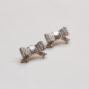 Vintage Ferragamo Bow Ribbon Stud Earrings