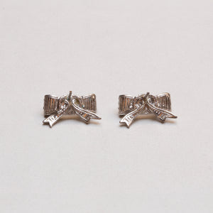 Vintage Ferragamo Bow Ribbon Stud Earrings