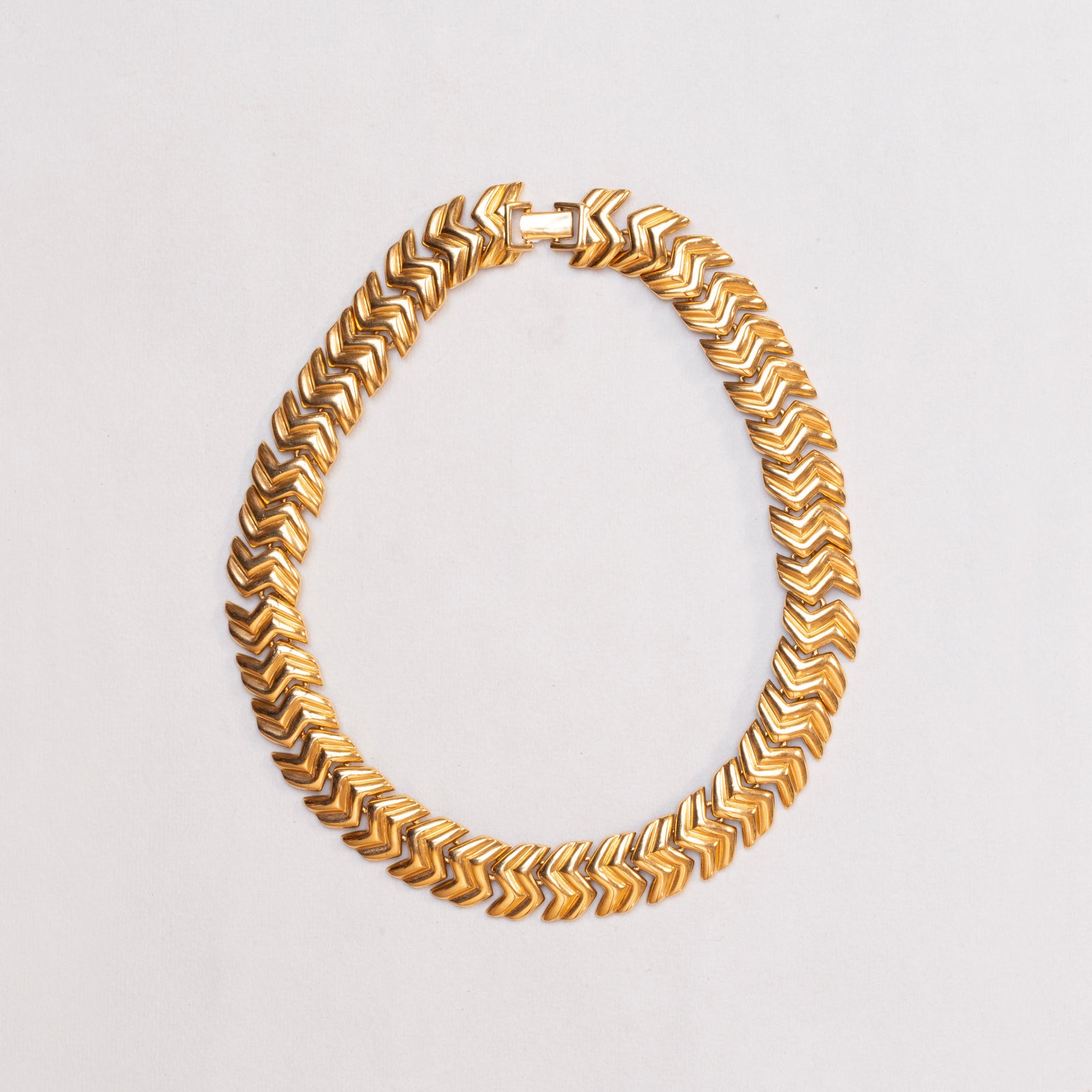 Vintage Napier Gold Chevron Link Chain Necklace