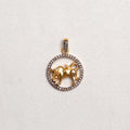 Gold Plated Zodiac Charm Pendant with Diamonds and Oxidised Silver