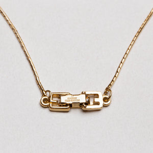 Vintage Givenchy Gold Pendant Necklace with Multicolor Crystal Inlay