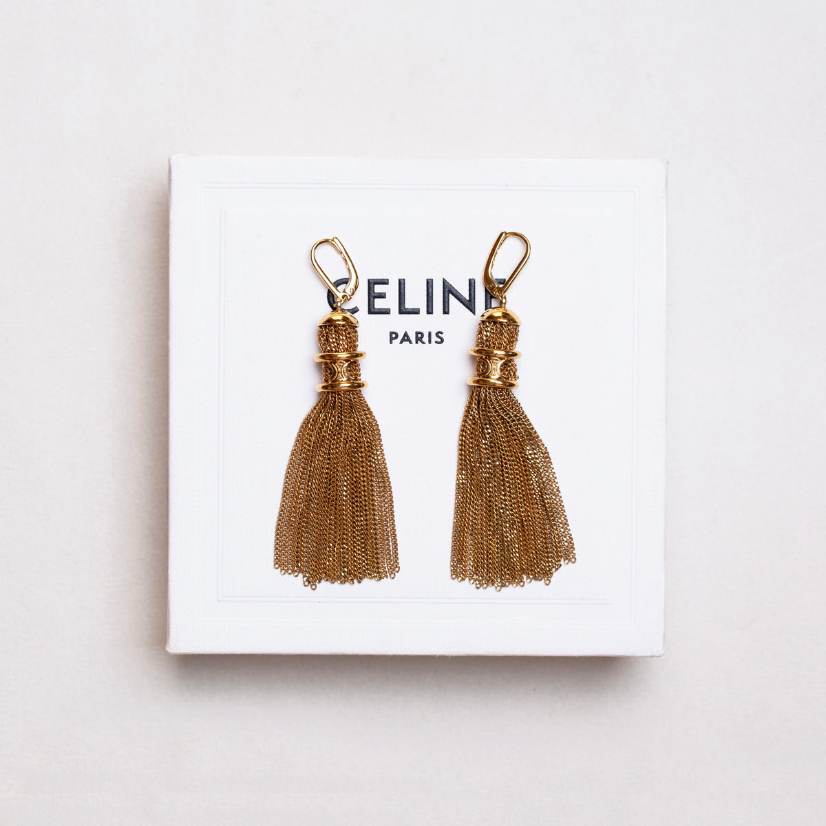 Vintage Celine Gold-Tone Tassel Earrings