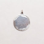 Vintage Sterling Silver St. Christopher Charm Pendant with Sapphires