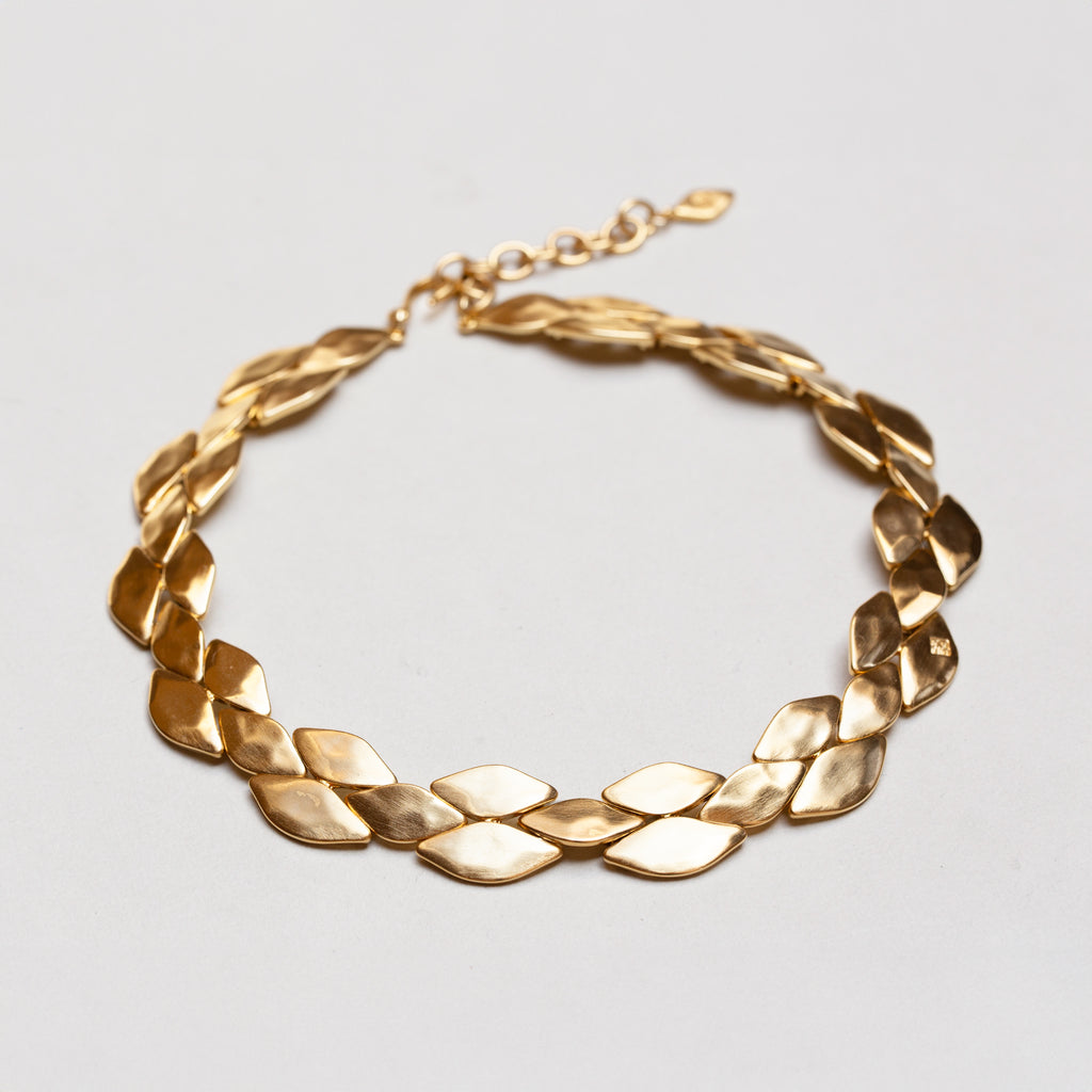 Vintage Givenchy Gold Leaf Link Necklace