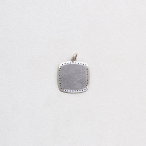 Vintage Sterling Silver St. Christopher Square Charm Pendant with Sapphires