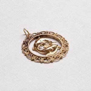 Vintage 9ct Gold Pisces Charm Pendant
