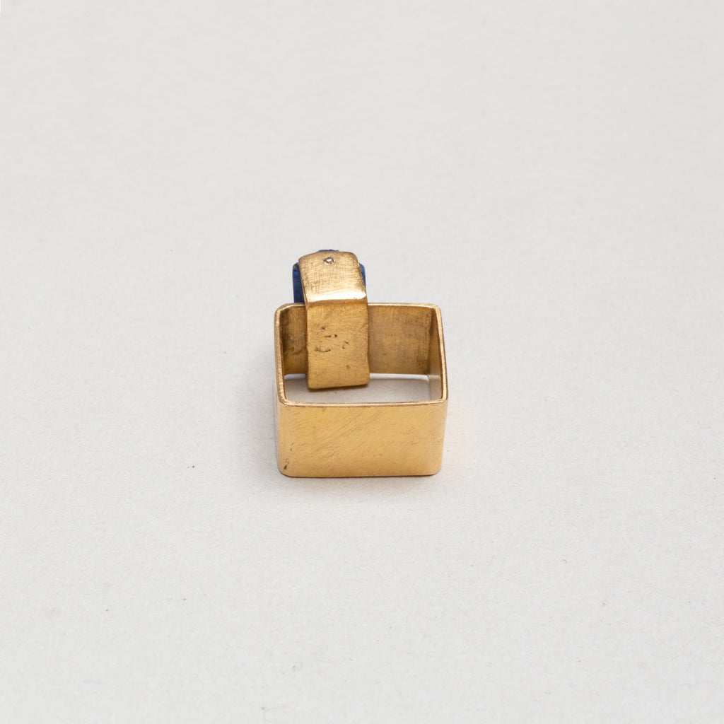 [Pre-owned] Gold Ring with Lapis Lazuli