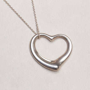 Vintage Tiffany & Co. Elsa Peretti Sterling Silver Large Open Heart Necklace