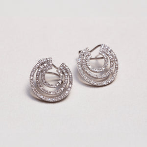 Vintage White Gold Diamond Stud Earrings
