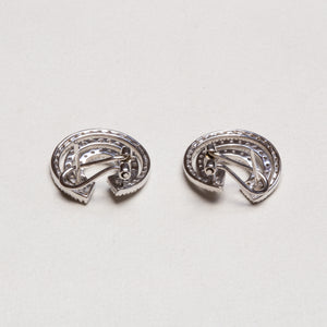 Vintage White Gold Diamond Stud Earrings