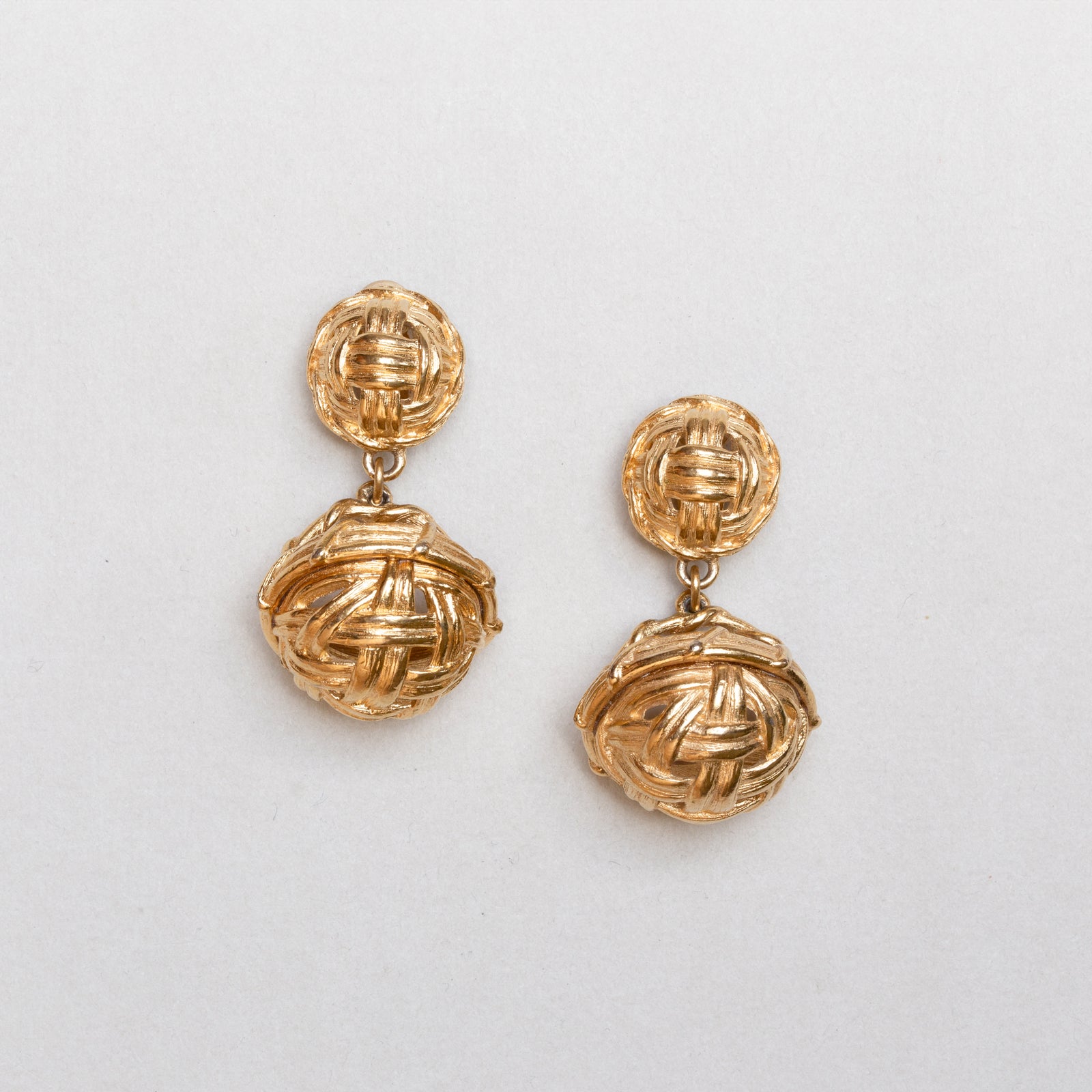 Vintage Givenchy Basket Drop Clip-on Earrings