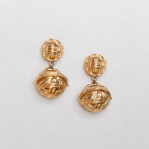 Vintage Givenchy Basket Drop Clip-on Earrings