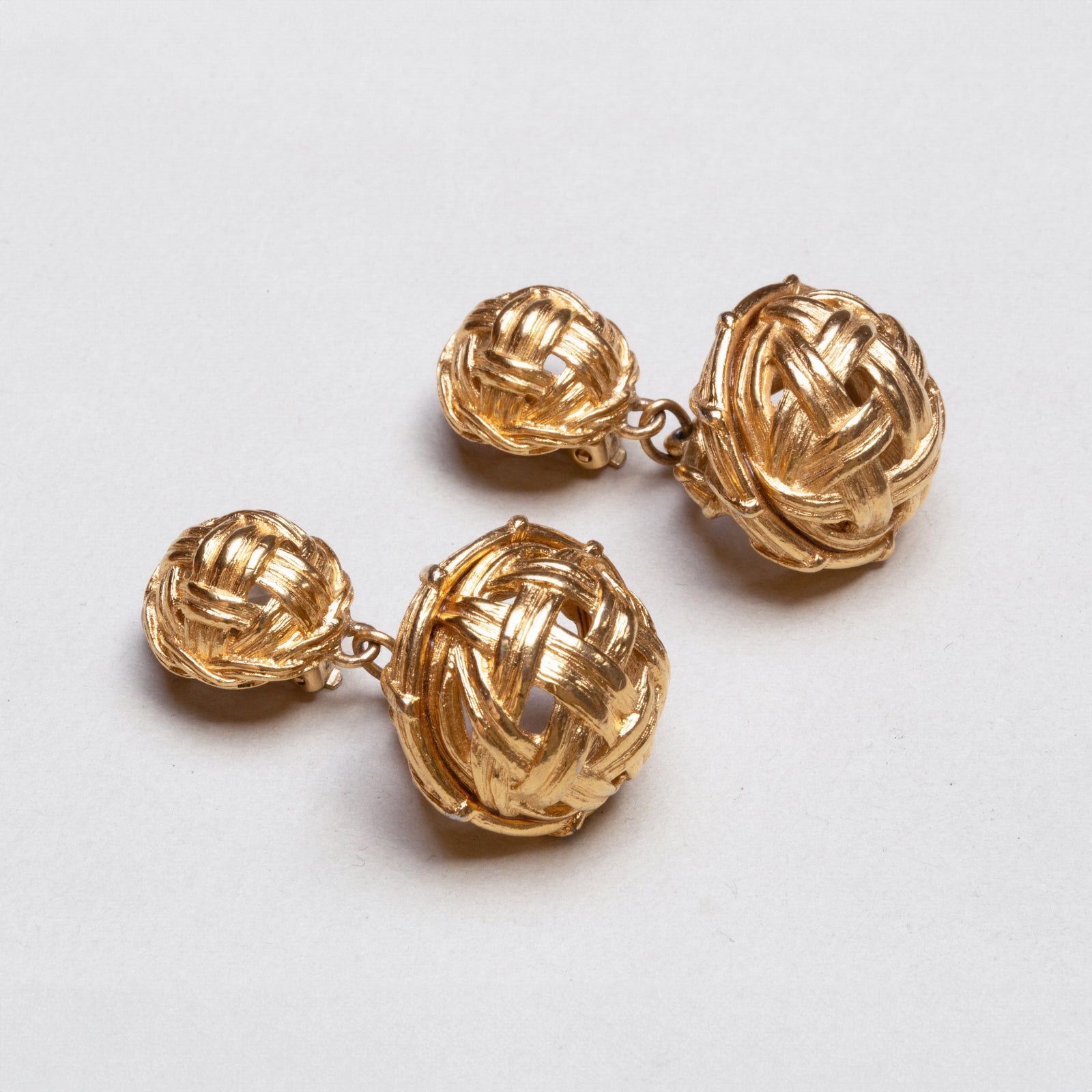 Vintage Givenchy Basket Drop Clip-on Earrings