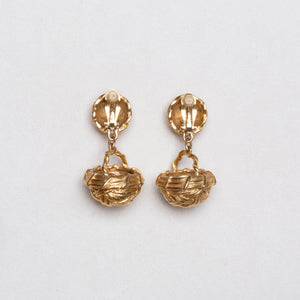 Vintage Givenchy Basket Drop Clip-on Earrings