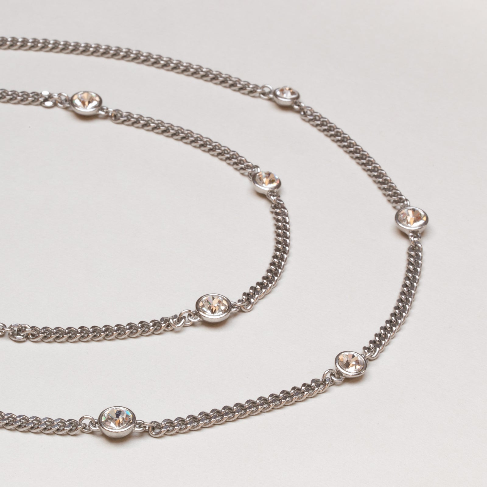 Vintage Givenchy Station Necklace with Rhinestones