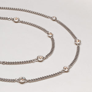 Vintage Givenchy Station Necklace with Rhinestones